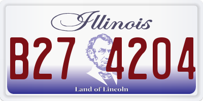 IL license plate B274204