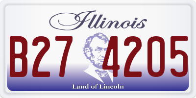 IL license plate B274205