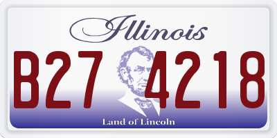 IL license plate B274218