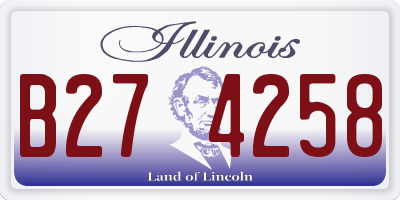 IL license plate B274258