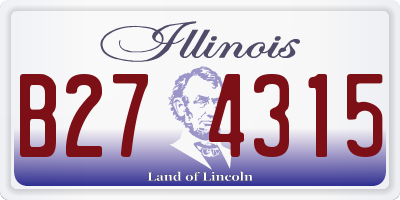 IL license plate B274315