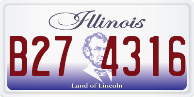 IL license plate B274316
