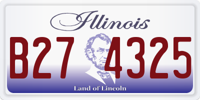 IL license plate B274325