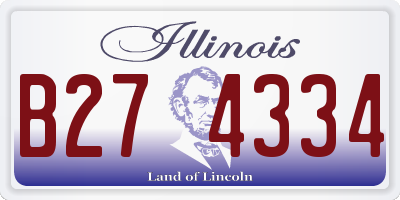 IL license plate B274334