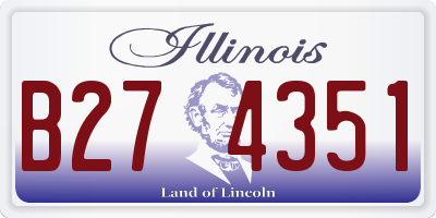 IL license plate B274351