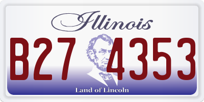 IL license plate B274353