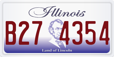 IL license plate B274354