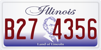 IL license plate B274356