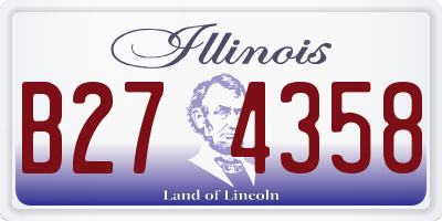 IL license plate B274358