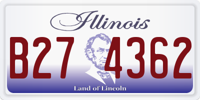 IL license plate B274362