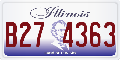 IL license plate B274363