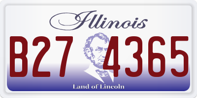 IL license plate B274365