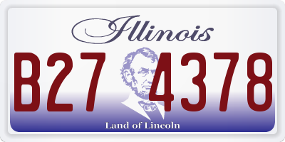 IL license plate B274378