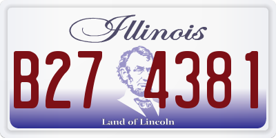 IL license plate B274381