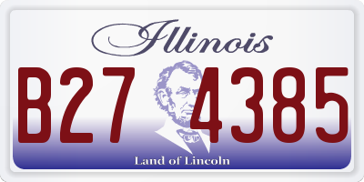 IL license plate B274385
