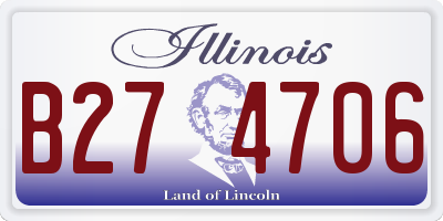 IL license plate B274706