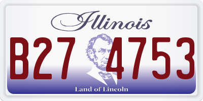 IL license plate B274753