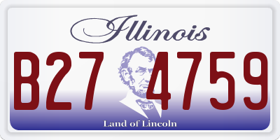 IL license plate B274759