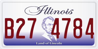 IL license plate B274784