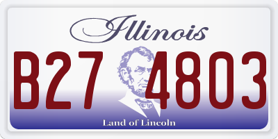 IL license plate B274803