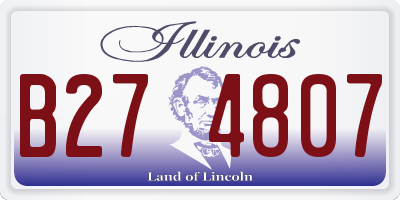 IL license plate B274807