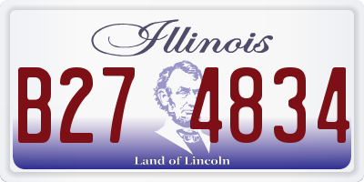 IL license plate B274834