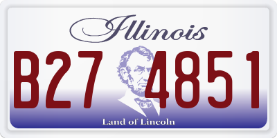 IL license plate B274851