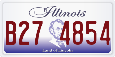 IL license plate B274854