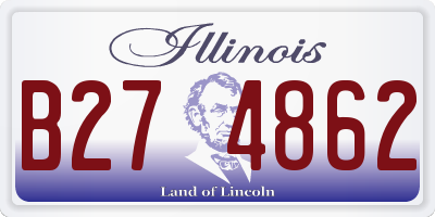 IL license plate B274862