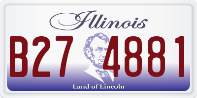 IL license plate B274881