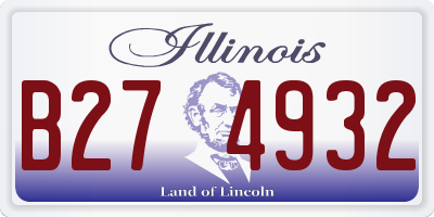 IL license plate B274932