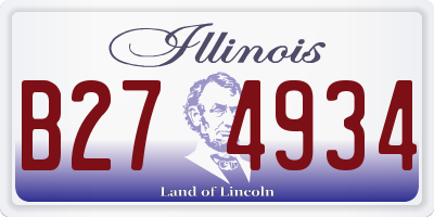 IL license plate B274934