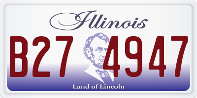 IL license plate B274947