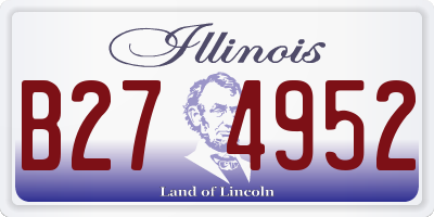 IL license plate B274952