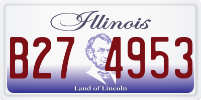 IL license plate B274953