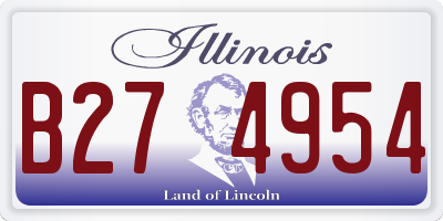 IL license plate B274954