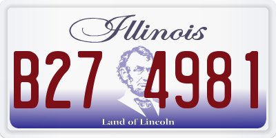 IL license plate B274981