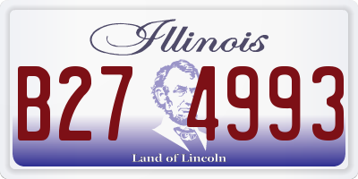 IL license plate B274993