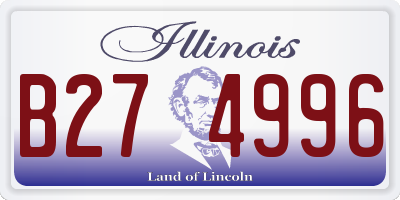 IL license plate B274996