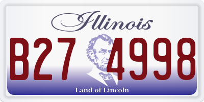 IL license plate B274998