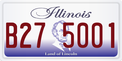 IL license plate B275001