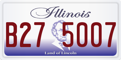 IL license plate B275007