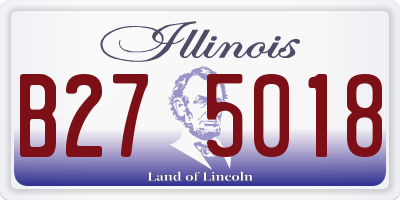 IL license plate B275018