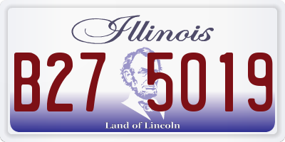 IL license plate B275019