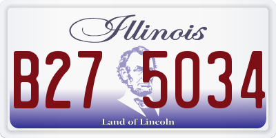 IL license plate B275034