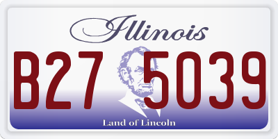 IL license plate B275039