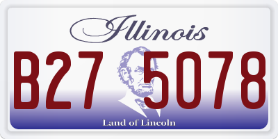 IL license plate B275078