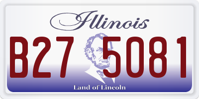 IL license plate B275081