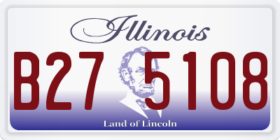 IL license plate B275108