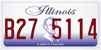 IL license plate B275114
